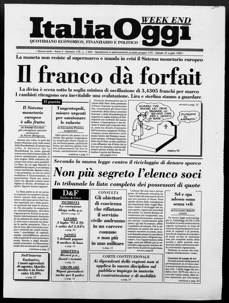 Italia oggi : quotidiano di economia finanza e politica